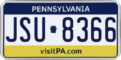PA license plate JSU8366