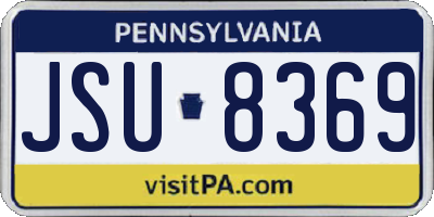 PA license plate JSU8369