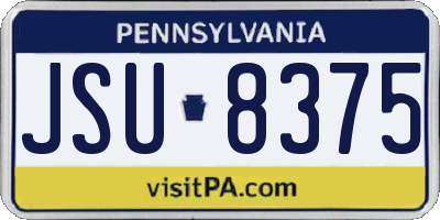 PA license plate JSU8375