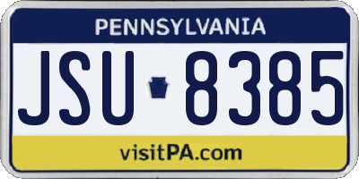 PA license plate JSU8385