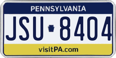 PA license plate JSU8404