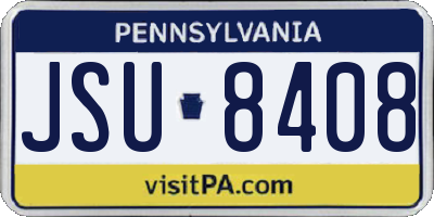 PA license plate JSU8408