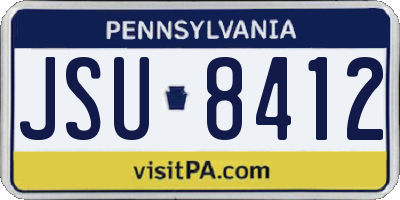 PA license plate JSU8412
