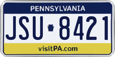 PA license plate JSU8421