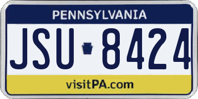 PA license plate JSU8424