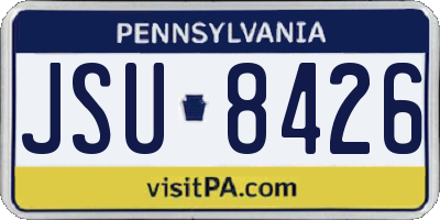 PA license plate JSU8426