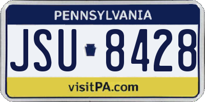 PA license plate JSU8428