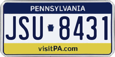 PA license plate JSU8431