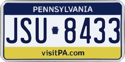 PA license plate JSU8433