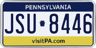 PA license plate JSU8446