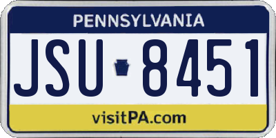 PA license plate JSU8451
