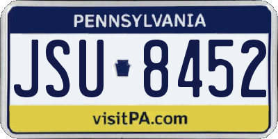 PA license plate JSU8452
