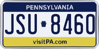 PA license plate JSU8460