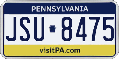 PA license plate JSU8475