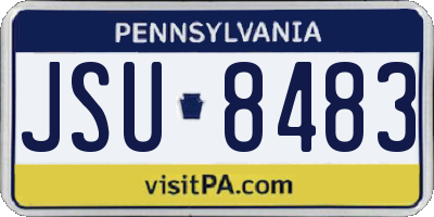 PA license plate JSU8483