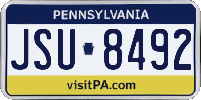 PA license plate JSU8492