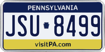 PA license plate JSU8499
