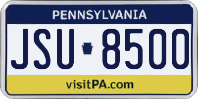 PA license plate JSU8500