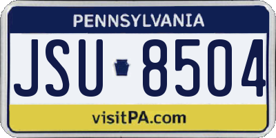 PA license plate JSU8504