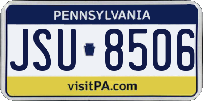 PA license plate JSU8506