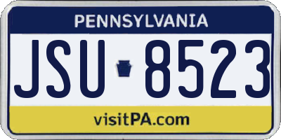 PA license plate JSU8523