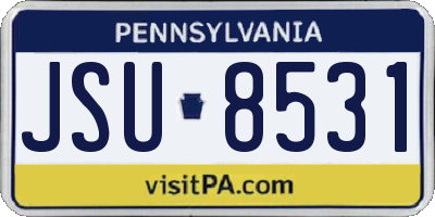 PA license plate JSU8531