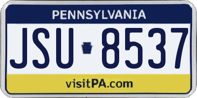 PA license plate JSU8537