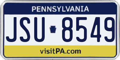 PA license plate JSU8549