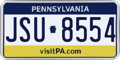 PA license plate JSU8554