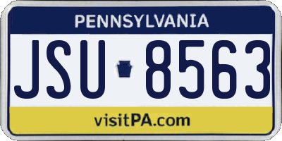 PA license plate JSU8563
