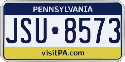 PA license plate JSU8573