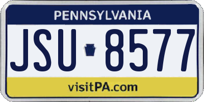 PA license plate JSU8577