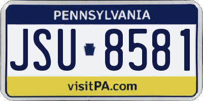 PA license plate JSU8581