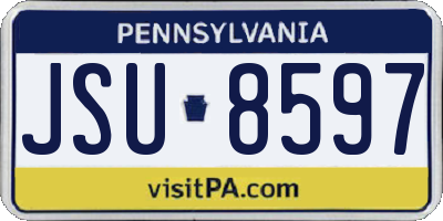 PA license plate JSU8597