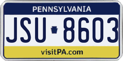 PA license plate JSU8603