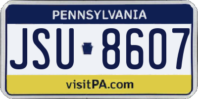 PA license plate JSU8607