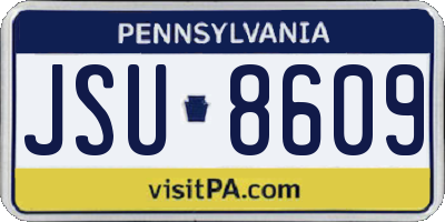 PA license plate JSU8609