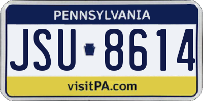 PA license plate JSU8614