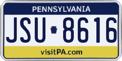 PA license plate JSU8616