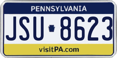PA license plate JSU8623