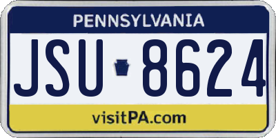 PA license plate JSU8624