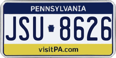 PA license plate JSU8626