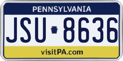 PA license plate JSU8636