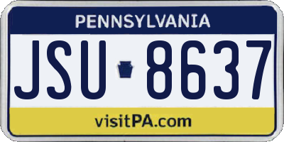 PA license plate JSU8637