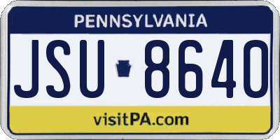 PA license plate JSU8640