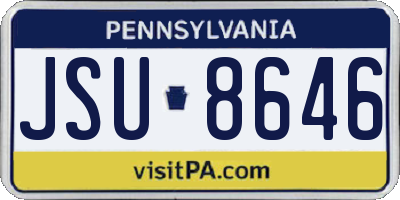 PA license plate JSU8646