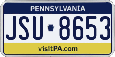 PA license plate JSU8653
