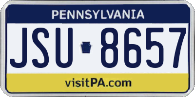 PA license plate JSU8657