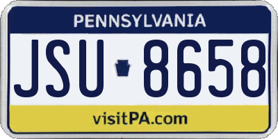 PA license plate JSU8658
