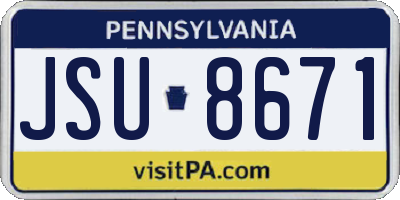 PA license plate JSU8671